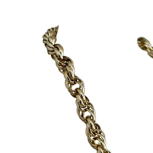 Vintage Coro Gold Tone Triple Loop Long Chain Necklace 28" - Picture 4 of 10